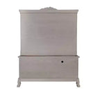 Scrivanie Dresden da 88" Finitura Bone White - Acme Furniture: Piedini a Artiglio, Modanature Decorative, Credenza con Vetrina
