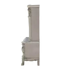 Scrivanie Dresden da 88" Finitura Bone White - Acme Furniture: Piedini a Artiglio, Modanature Decorative, Credenza con Vetrina