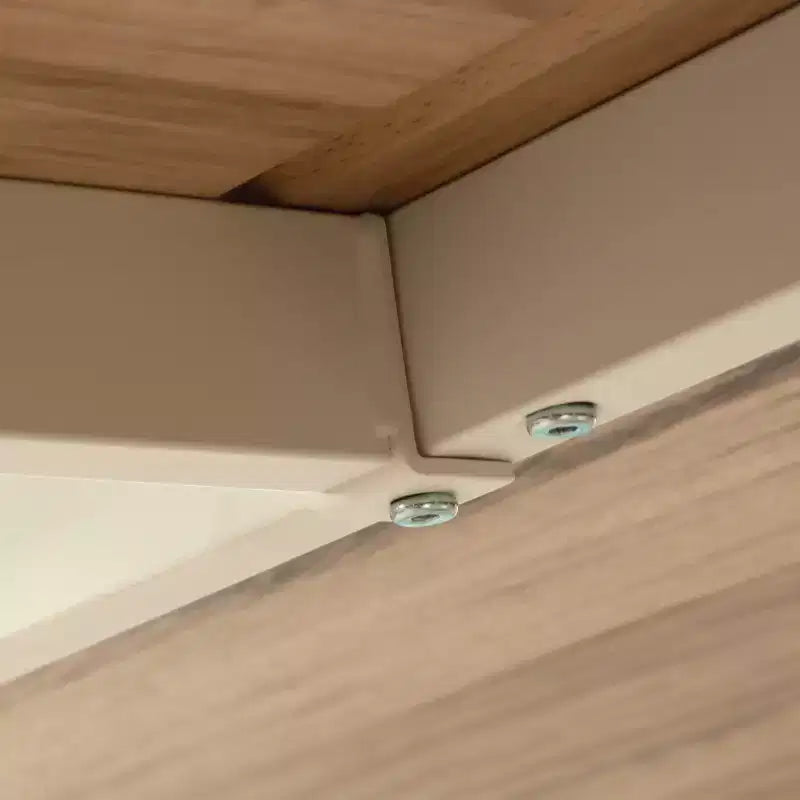 Sauder Bergen Circle Connessione a ponte per scrivania da 72" Acacia Kiln: Mobili da ufficio con cassetto, Stile costiero