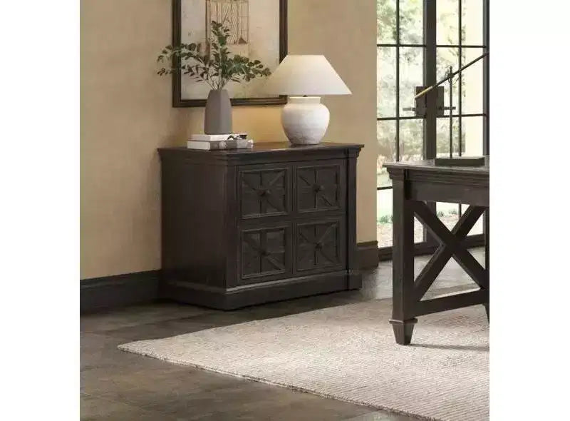 Classificatore laterale in legno tradizionale Martin Furniture Kingston marrone scuro: 2 cassetti, nessun assemblaggio, 36"L x 30"H x 23"P