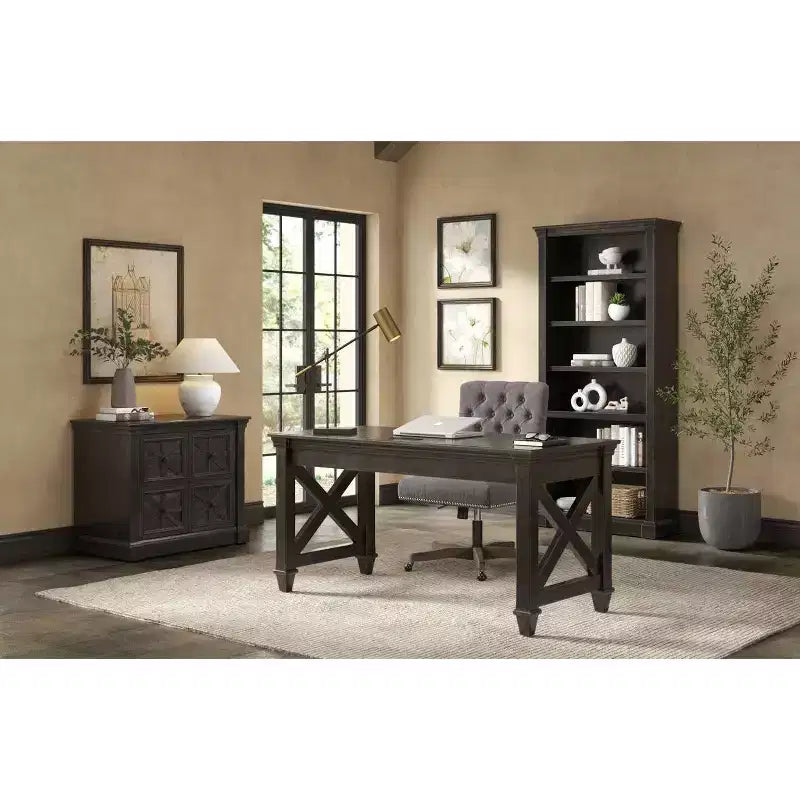 Classificatore laterale in legno tradizionale Martin Furniture Kingston marrone scuro: 2 cassetti, nessun assemblaggio, 36"L x 30"H x 23"P