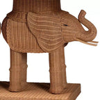 Tavolo Consolle Bali & Paris Elissa in Rattan a Forma di Elefante Miele Chiaro