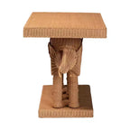 Tavolo Consolle Bali & Paris Elissa in Rattan a Forma di Elefante Miele Chiaro