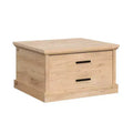 Sauder Aspen Post Coffee Table Prime Oak: Storage Drawer, Adjustable Shelf, MDF Frame