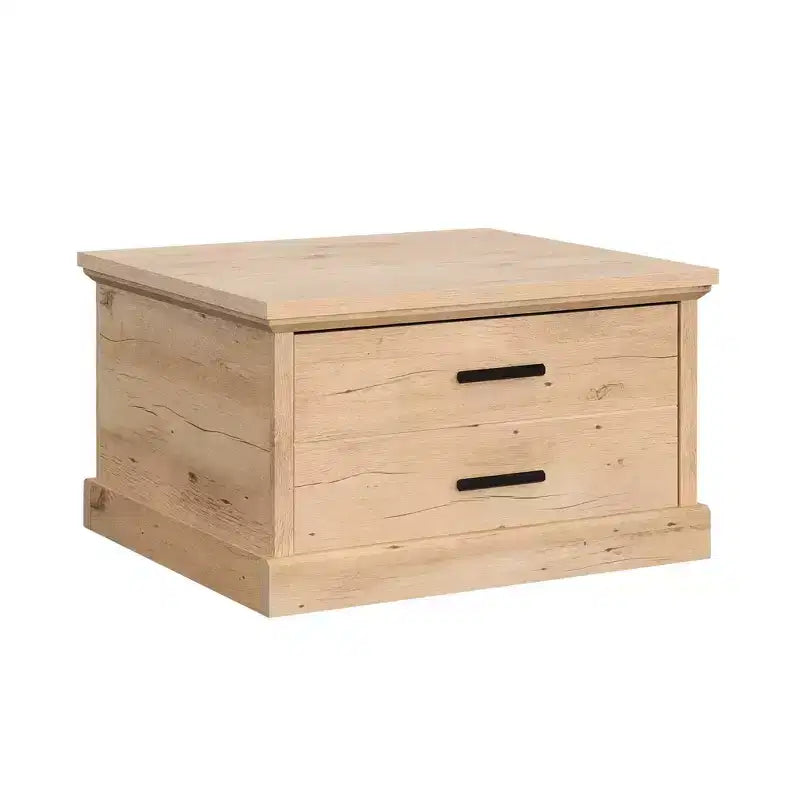 Sauder Aspen Post Coffee Table Prime Oak: Storage Drawer, Adjustable Shelf, MDF Frame