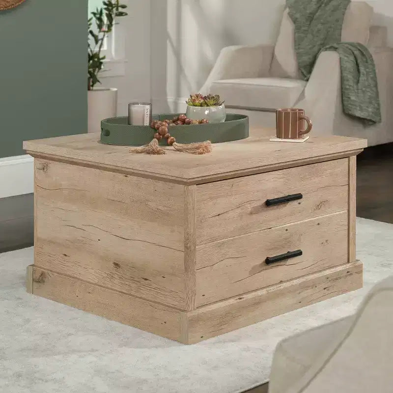 Sauder Aspen Post Coffee Table Prime Oak: Cassetto portaoggetti, Ripiano regolabile, Struttura in MDF