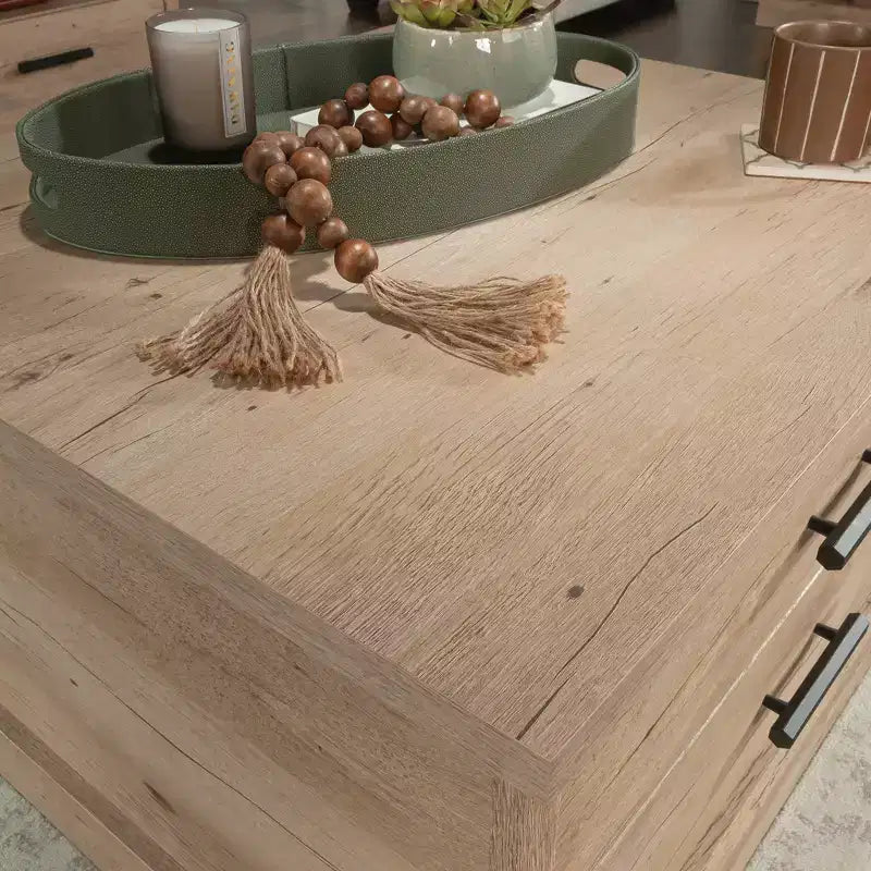Sauder Aspen Post Coffee Table Prime Oak: Cassetto portaoggetti, Ripiano regolabile, Struttura in MDF