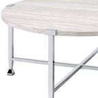 Tavolini da Caffè Brecon Acme Furniture Rovere Bianco/Finitura Cromata