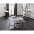 Tavolini da Caffè Brecon Acme Furniture Rovere Bianco/Finitura Cromata