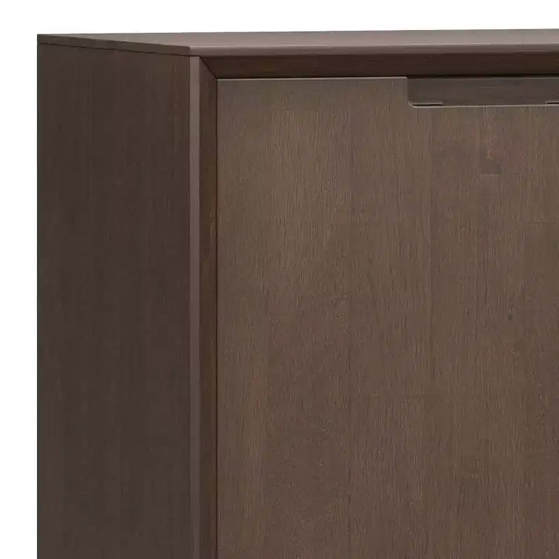 Mobile Basso Contenitore WyndenHall Devlin Noce Marrone: Moderno in Legno di Gomma Laccato, 2 Ripiani Regolabili