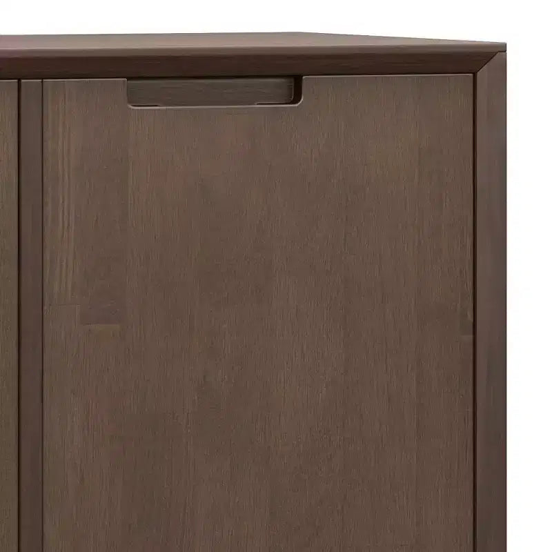 Mobile Basso Contenitore WyndenHall Devlin Noce Marrone: Moderno in Legno di Gomma Laccato, 2 Ripiani Regolabili