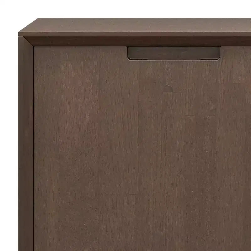 Mobile Basso Contenitore WyndenHall Devlin Noce Marrone: Moderno in Legno di Gomma Laccato, 2 Ripiani Regolabili