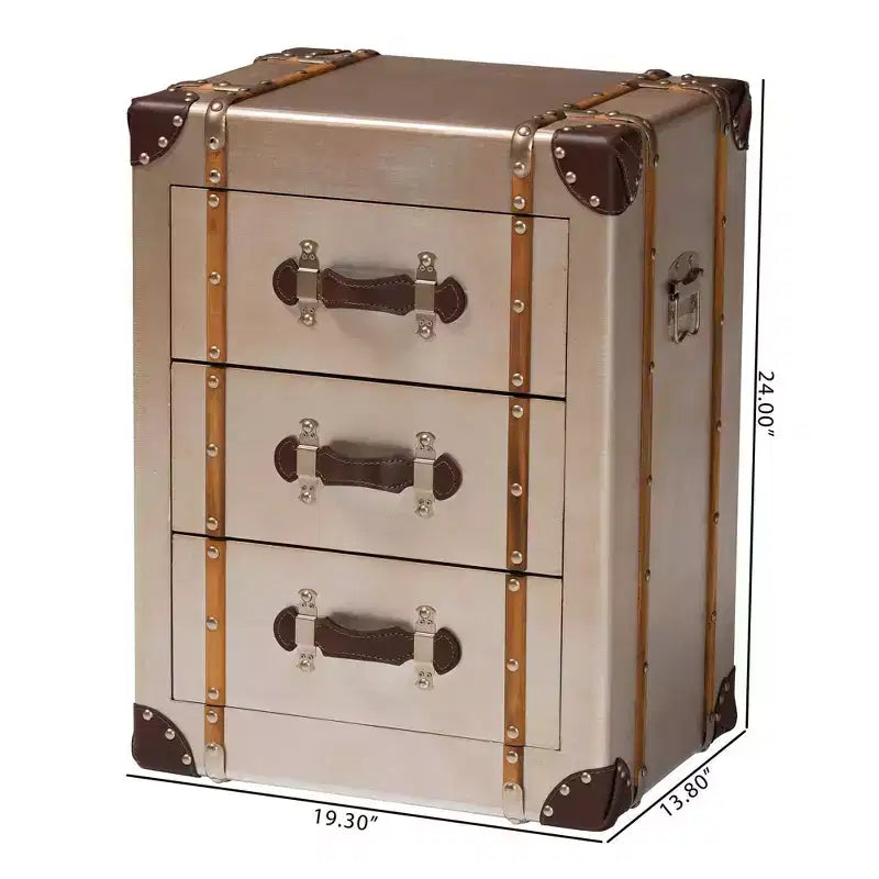 Mobile a 3 cassetti Baxton Studio Naylor Bronzo