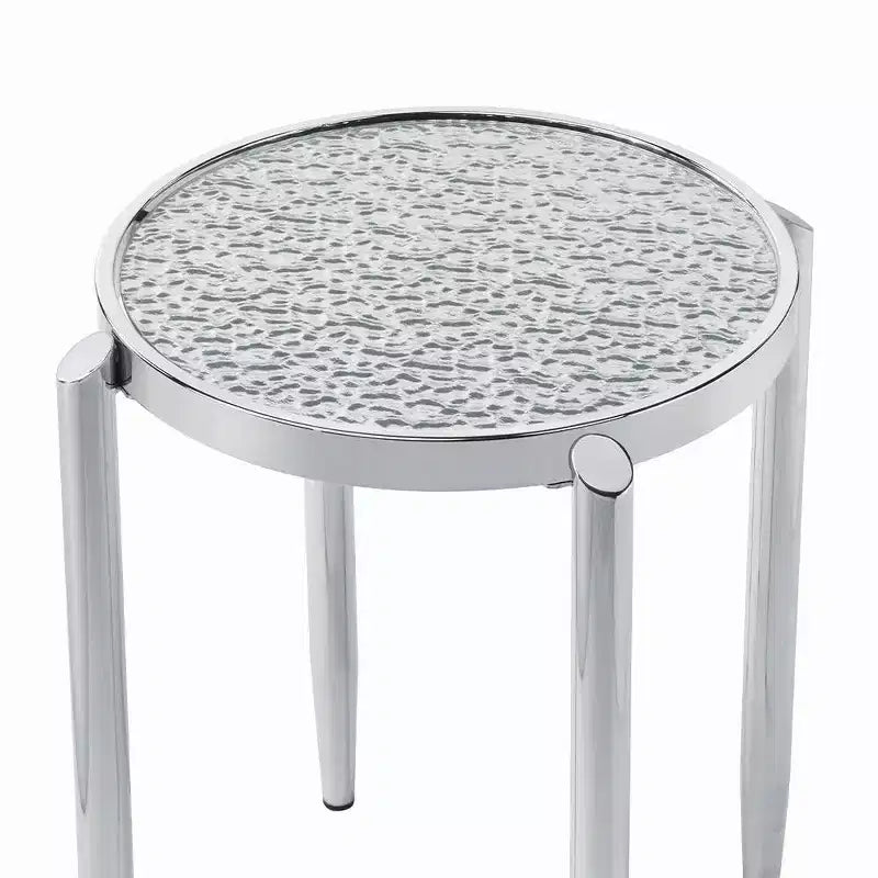 Acme Furniture Tavolino d'Appoggio Abbe con Vetro e Finitura Cromata