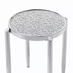 Acme Furniture Tavolino d'Appoggio Abbe con Vetro e Finitura Cromata