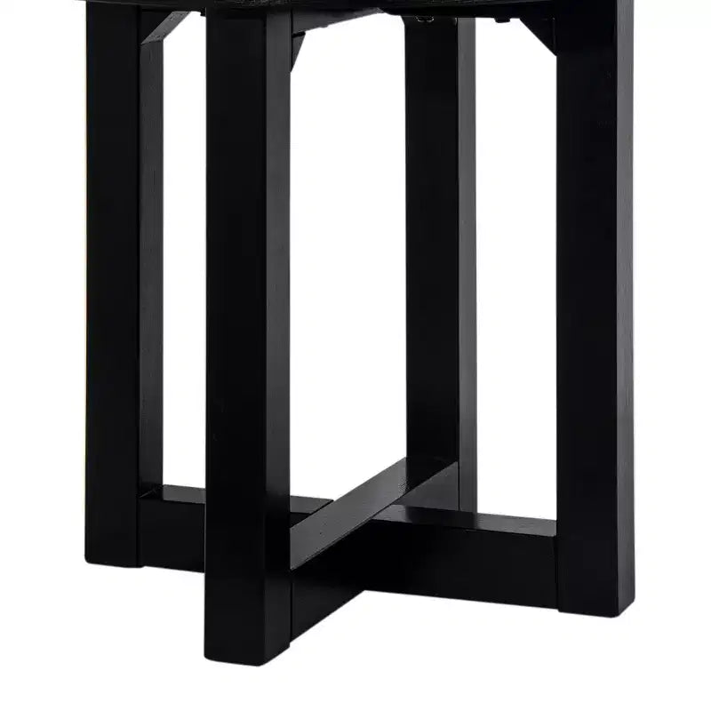 Tavolino d'appoggio East at Main Round Crisscross Base nero: Legno di mango, 17.9" di altezza, 35.9" di larghezza