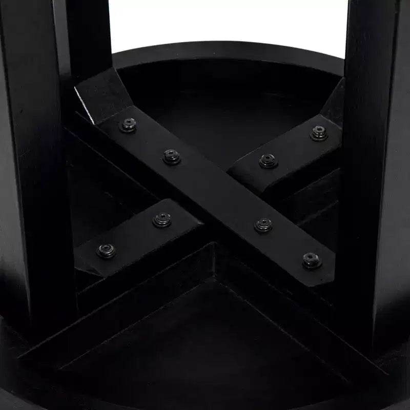 Tavolino d'appoggio East at Main Round Crisscross Base nero: Legno di mango, 17.9" di altezza, 35.9" di larghezza