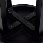 Tavolino d'appoggio East at Main Round Crisscross Base nero: Legno di mango, 17.9" di altezza, 35.9" di larghezza