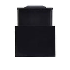 Powell Gordon Tavolino d'appoggio in Legno Massello e Rattan con Gambe in Metallo Nero a 2 Cassetti Nero: Legno di Mango, Contenitore, Design Moderno