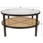 Tavolino Olivia & May in Rattan con Piano in Vetro Temperato Pressato Marrone