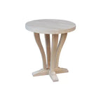 Tavolino tondo in legno massello non rifinito Lacasa - International Concepts