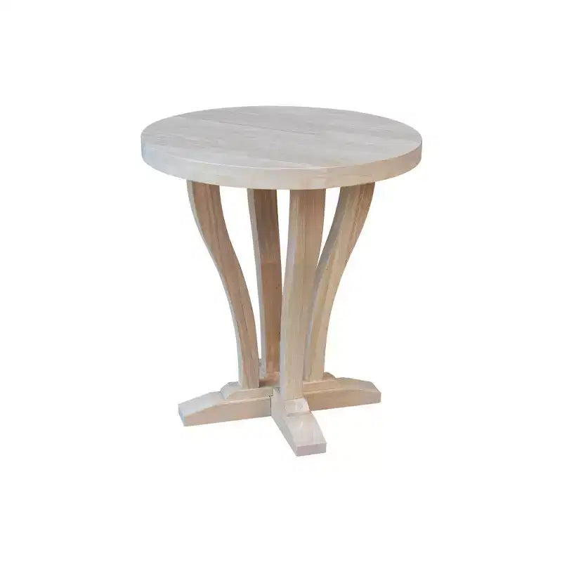 Tavolino tondo in legno massello non rifinito Lacasa - International Concepts