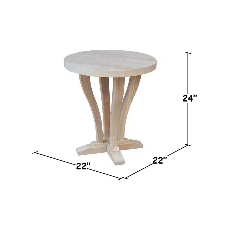 Tavolino tondo in legno massello non rifinito Lacasa - International Concepts