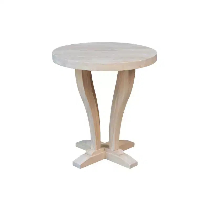 Tavolino tondo in legno massello non rifinito Lacasa - International Concepts