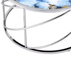 Tavolino da caffè Lyda di Acme Furniture, stampa marmo blu/finitura cromata
