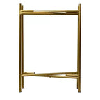 Tavolino Rotondo Urban Port da 20" con 2 Ripiani Struttura in Ferro Oro Opaco
