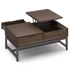 Tavolino da caffè sollevabile WyndenHall Devlin noce marrone: Design moderno, piano in gomma, finitura laccata, gambe a 4 punte