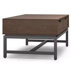 Tavolino da caffè sollevabile WyndenHall Devlin noce marrone: Design moderno, piano in gomma, finitura laccata, gambe a 4 punte