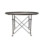 Tavolino da Caffè Rotondo in Metallo Storied Home: Piedi a Artiglio, Fascino Vintage, Diametro 80 cm