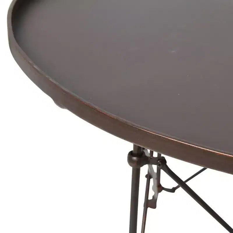 Tavolino da Caffè Rotondo in Metallo Storied Home: Piedi a Artiglio, Fascino Vintage, Diametro 80 cm