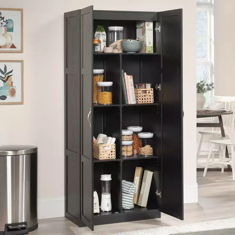 Mobile contenitore Sauder con 4 cassetti regolabili in legno nero