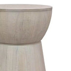 Tavolino a tamburo East at Main 19" Cinched in legno bianco: Lavorato a mano, Mango, Nessun assemblaggio richiesto