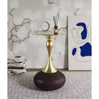 Manhattan Comfort Patchin Tavolino Moderno con Base Rotonda in Metallo e Piano Oro Legno Marrone: Acciaio Inox, Nessun Assemblaggio Richiesto