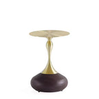 Manhattan Comfort Patchin Tavolino Moderno con Base Rotonda in Metallo e Piano Oro Legno Marrone: Acciaio Inox, Nessun Assemblaggio Richiesto