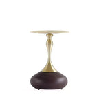 Manhattan Comfort Patchin Tavolino Moderno con Base Rotonda in Metallo e Piano Oro Legno Marrone: Acciaio Inox, Nessun Assemblaggio Richiesto