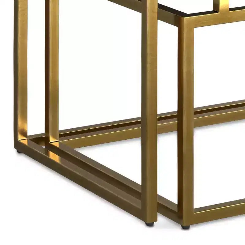 WyndenHall Audrina Set di 2 Tavolini Nido Nero/Oro: Tavolini Laterali Rettangolari Contemporanei, Struttura in Metallo, Nessun Montaggio Richiesto