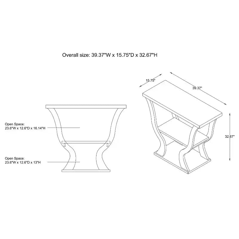 24/7 Shop At Home Tavolo console da salotto Niccila transizionale da 39" in espresso
