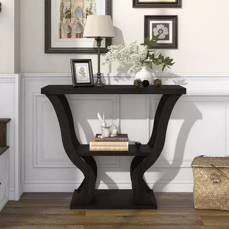 24/7 Shop At Home Tavolo console da salotto Niccila transizionale da 39" in espresso
