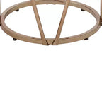 22" Tavolino Accent Cicatrix Effetto Marmo Nero Piano in Vetro Finitura Champagne - Acme Furniture: Rotondo, Nessun Montaggio, Struttura in Metallo