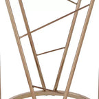 22" Tavolino Accent Cicatrix Effetto Marmo Nero Piano in Vetro Finitura Champagne - Acme Furniture: Rotondo, Nessun Montaggio, Struttura in Metallo