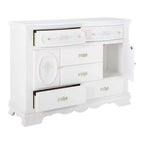 Cassettiera decorativa Flora da 52" Finitura bianca - Acme Furniture: Mensola fissa, 5 cassetti, Nessun assemblaggio richiesto