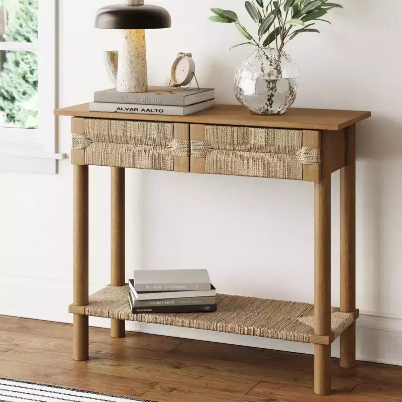 Nathan James Beacon Tavolo console in erba marina marrone chiaro