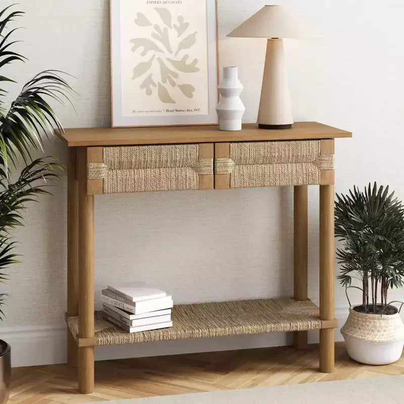 Nathan James Beacon Tavolo console in erba marina marrone chiaro
