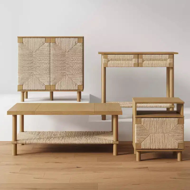 Nathan James Beacon Tavolo console in erba marina marrone chiaro