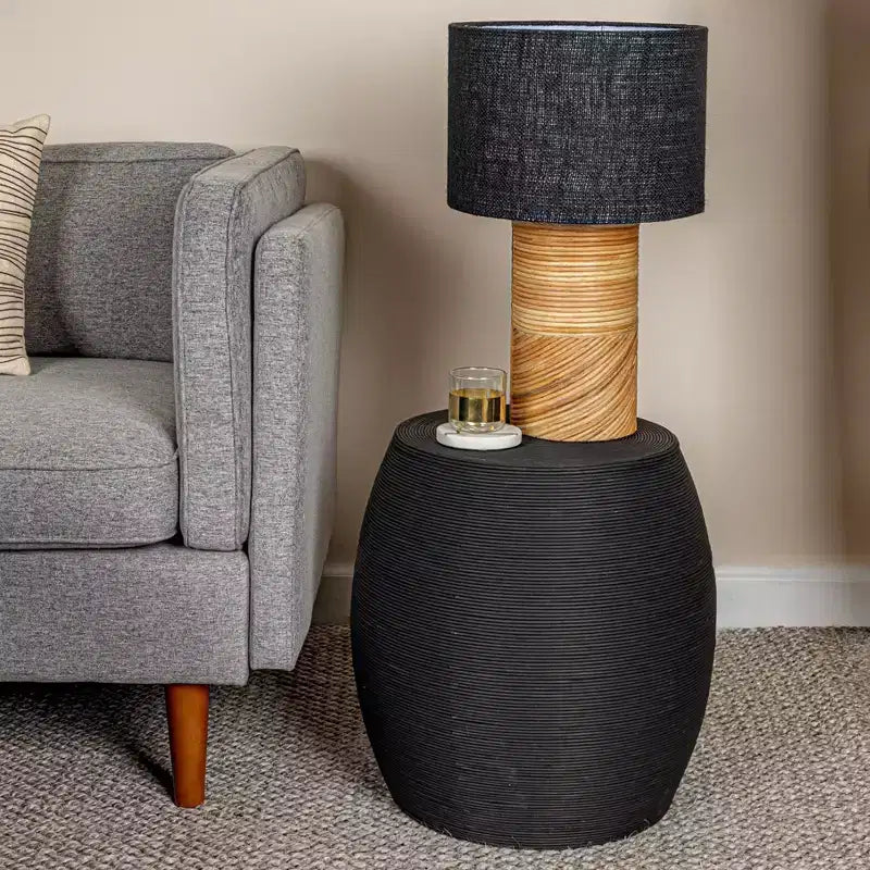 Tavolino Storied Home con botte rotonda, nero