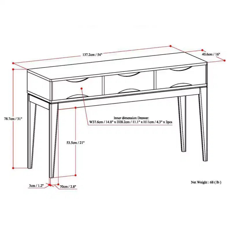 Tavolo Consolle Divano WyndenHall Pearson Marrone Teak